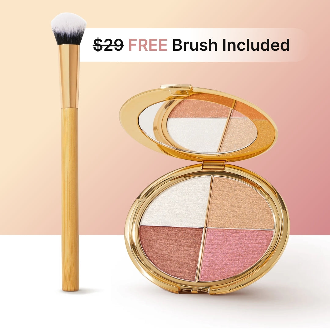 4-Color Shimmer Eye & Cheek Palette – Radiant Highlighting Glow