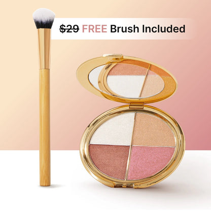 4-Color Shimmer Eye & Cheek Palette – Radiant Highlighting Glow